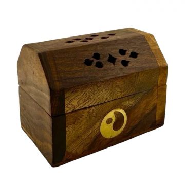 Wood Incense Cone Box - Ying Yang (CB-06YY) ( Box of 4 )